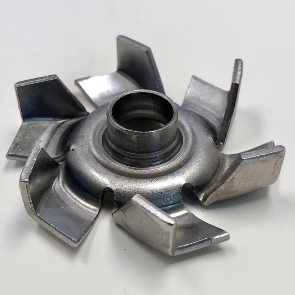 1010 impeller with drawn hub cold roll steel part